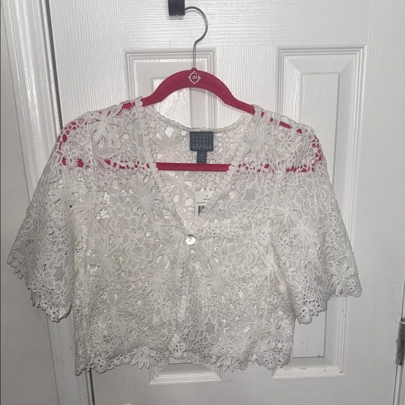 Rabbit Rabbit Rabbit White Lace Blouse - Picture 1 of 6